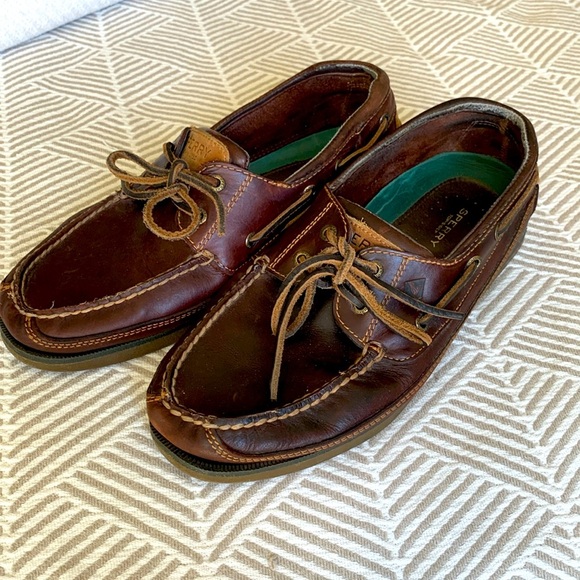 Mens Sperry leather loafers size 10.5 wide - Picture 1 of 8